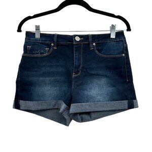 YMI High-Rise Dark Wash Curvy Fit Cuffed Hem Booty Shorts Size 7